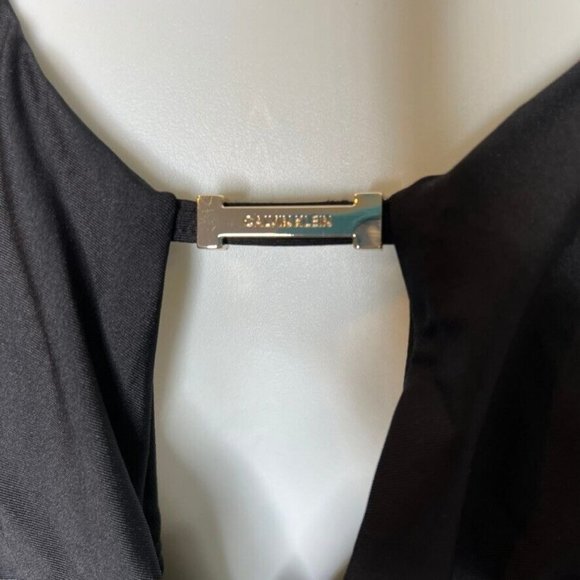 Calvin Klein $108 High Neck Tummy Control One Piece Swimsuit Black Size 16 - Picture 4 of 7